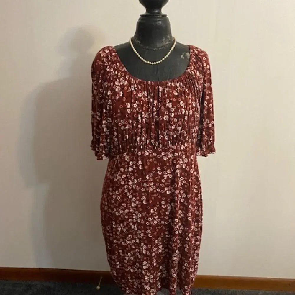 Cure cold shoulder Floral dress, size 1XL